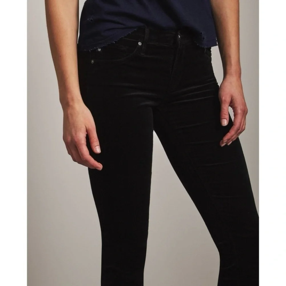 AG Adriano Goldschmied Velvet The Legging Super Skinny Pants Women’s 26 Black - Picture 3 of 13